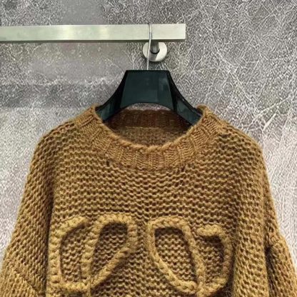 Loewe Women Anagram Sweater in Mohair-Brown S359Y14KBO - 图片 4