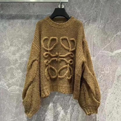 Loewe Women Anagram Sweater in Mohair-Brown S359Y14KBO - 图片 2