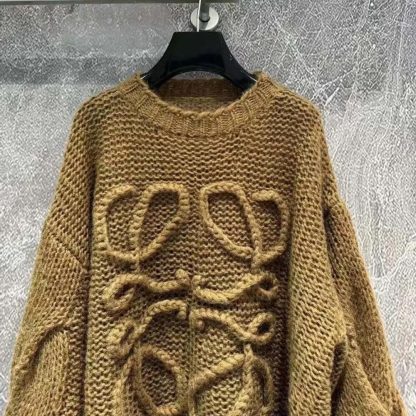 Loewe Women Anagram Sweater in Mohair-Brown S359Y14KBO - 图片 3