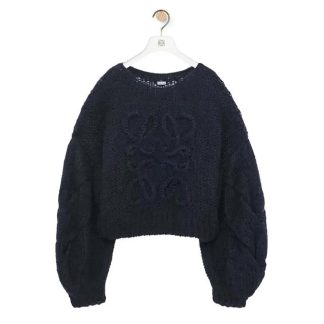 Loewe Women Anagram Sweater in Mohair-Dark Navy S359Y14KBO