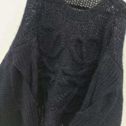 Loewe Women Anagram Sweater in Mohair-Dark Navy S359Y14KBO - 图片 5