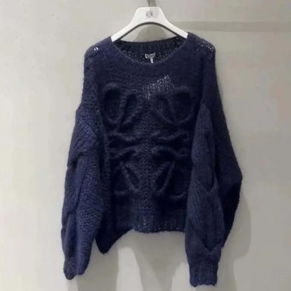 Loewe Women Anagram Sweater in Mohair-Dark Navy S359Y14KBO - 图片 2