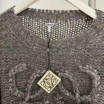 Loewe Women Anagram Sweater in Mohair-Grey S359Y14KBO - 图片 5