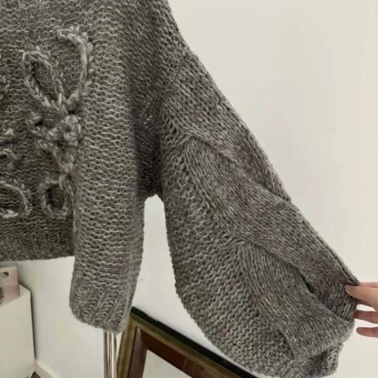 Loewe Women Anagram Sweater in Mohair-Grey S359Y14KBO - 图片 6