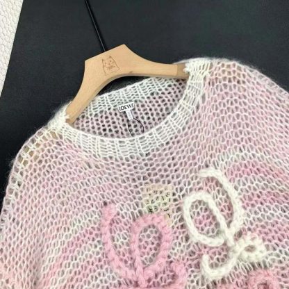 Loewe Women Anagram Sweater in Mohair-Pink S359Y14KCS - 图片 5