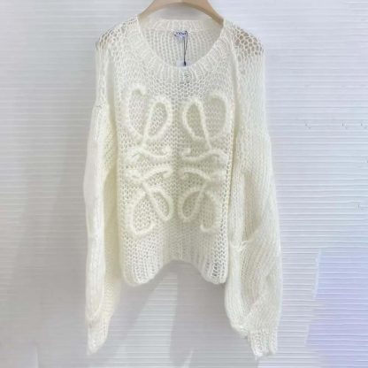 Loewe Women Anagram Sweater in Mohair-White S359Y14KBO - 图片 3