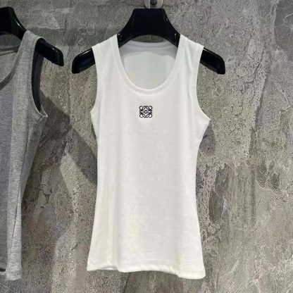 Loewe Women Anagram Tank Top in Cotton-White S359Y23X84 - 图片 2