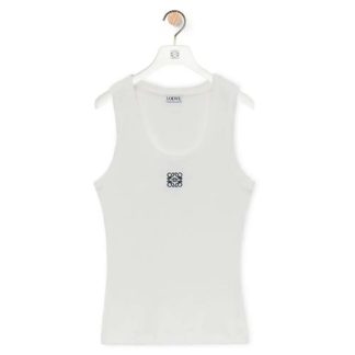 Loewe Women Anagram Tank Top in Cotton-White S359Y23X84