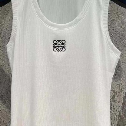 Loewe Women Anagram Tank Top in Cotton-White S359Y23X84 - 图片 5