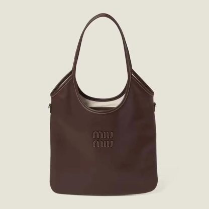 Miu Miu Women IVY Leather Bag-Chocolate 5BG231_2CRW_F0NBL_V_MLN