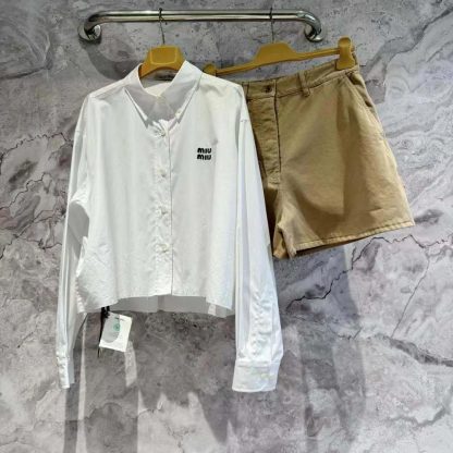 Miu Miu Women Striped Cotton Shirt MK1659_14BC_F0X24_S_OOO - 图片 2