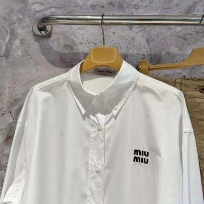 Miu Miu Women Striped Cotton Shirt MK1659_14BC_F0X24_S_OOO - 图片 4