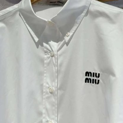 Miu Miu Women Striped Cotton Shirt MK1659_14BC_F0X24_S_OOO - 图片 8