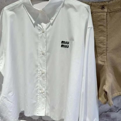 Miu Miu Women Striped Cotton Shirt MK1659_14BC_F0X24_S_OOO - 图片 6