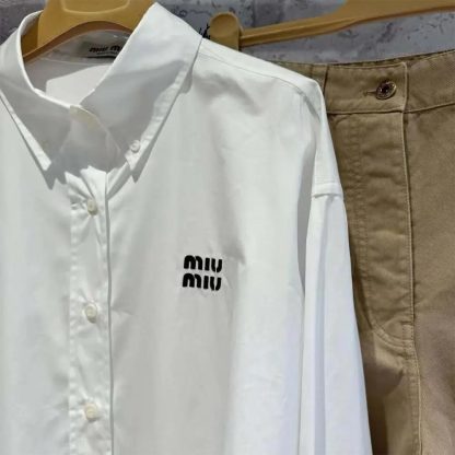 Miu Miu Women Striped Cotton Shirt MK1659_14BC_F0X24_S_OOO - 图片 5