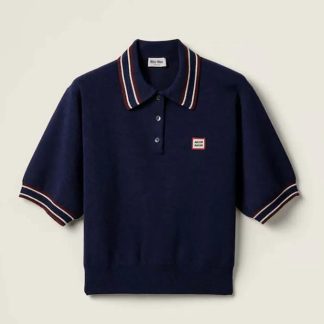 Miu Miu Women Wool and Cashmere Polo Sweater MMLA28