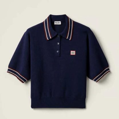 Miu Miu Women Wool and Cashmere Polo Sweater MMLA28