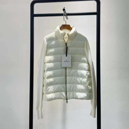 Moncler Men Padded Wool Zip up Hoodie White-J20919B00032M1131034 - 图片 2