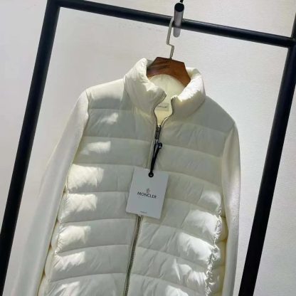 Moncler Men Padded Wool Zip up Hoodie White-J20919B00032M1131034 - 图片 4