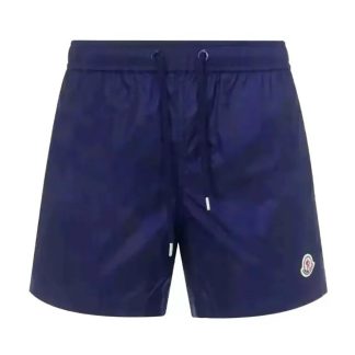 Moncler Men Swim Shorts Crafted from Technical Nylon-Navy