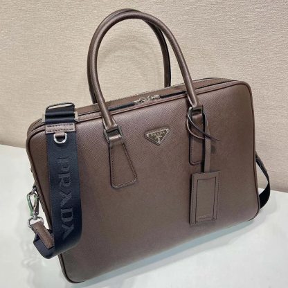 Prada Men Saffiano Leather Briefcase 2VE0229Z2 - 图片 5