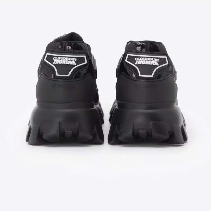Prada Unisex Cloudbust Thunder Sequin Lug-Sole Sneakers-Black - 图片 6