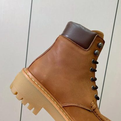 Prada Unisex Leather Lace-up Boots-Brown 1T803N - 图片 7