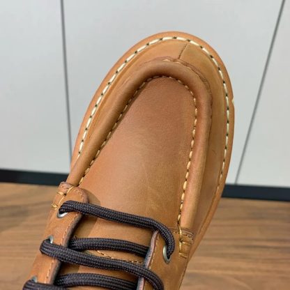 Prada Unisex Leather Lace-up Boots-Brown 1T803N - 图片 8
