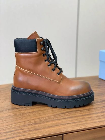 Prada Unisex Leather and Re-Nylon booties-Ebony 1T704N - 图片 7