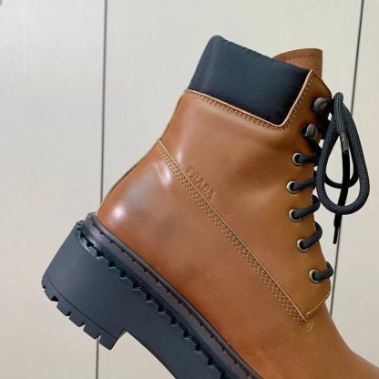 Prada Unisex Leather and Re-Nylon booties-Ebony 1T704N - 图片 9