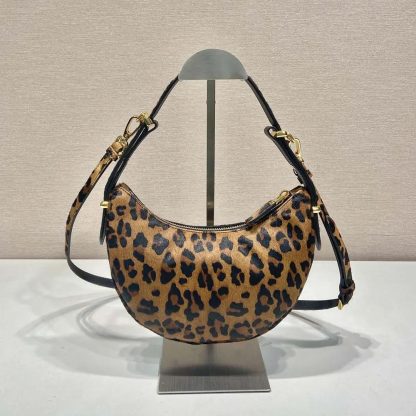 Prada Women Arqué Printed Leather Shoulder Bag 1BC194 - 图片 3