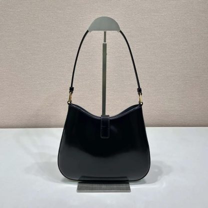 Prada Women Cleo Brushed Leather Shoulder Bag with Clasp Closure - 图片 3