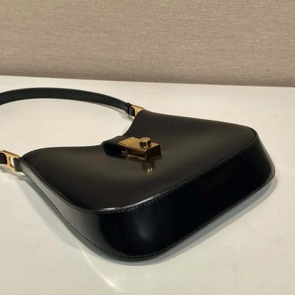 Prada Women Cleo Brushed Leather Shoulder Bag with Clasp Closure - 图片 7
