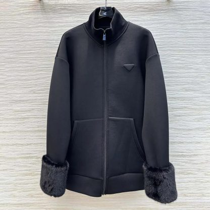 Prada Women Double Fleece High-neck Blouson 138634 - 图片 2