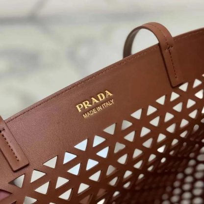 Prada Women Large Perforated Leather Tote Bag 1BG5032CY4F03BHVOOO - 图片 4