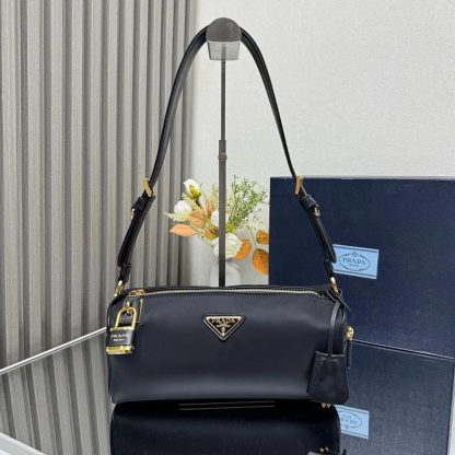Prada Women Medium Re-Nylon and Leather Shoulder Bag with Padlock - 图片 2
