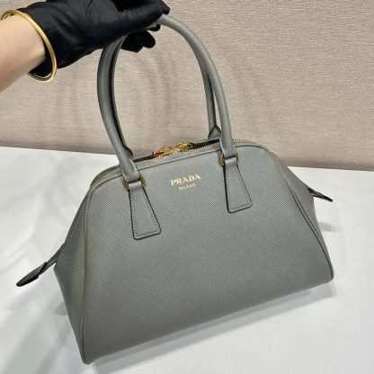 Prada Women Medium Saffiano Leather Bag-Gray - 图片 4