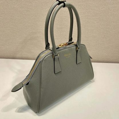 Prada Women Medium Saffiano Leather Bag-Gray - 图片 5