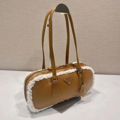 Prada Women Medium Shearling Two-handle Bag 1BB124 - 图片 5