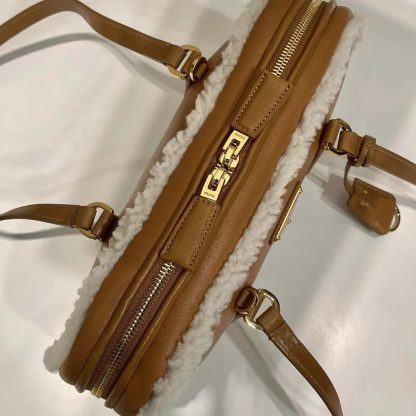 Prada Women Medium Shearling Two-handle Bag 1BB124 - 图片 8