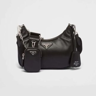 Prada Women Padded Nappa-leather Prada Re-Edition 2005 Shoulder Bag-Black