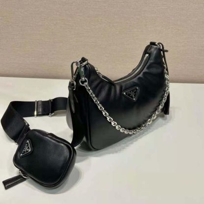 Prada Women Padded Nappa-leather Prada Re-Edition 2005 Shoulder Bag-Black - 图片 4