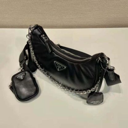 Prada Women Padded Nappa-leather Prada Re-Edition 2005 Shoulder Bag-Black - 图片 5