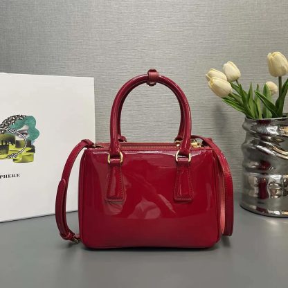 Prada Women Prada Galleria Patent Leather Mini Bag-Red - 图片 2