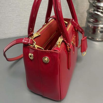 Prada Women Prada Galleria Patent Leather Mini Bag-Red - 图片 7