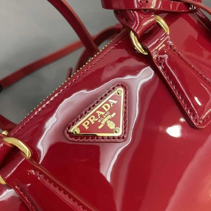 Prada Women Prada Galleria Patent Leather Mini Bag-Red - 图片 9