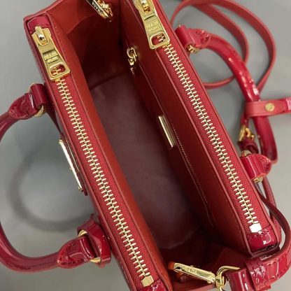 Prada Women Prada Galleria Patent Leather Mini Bag-Red - 图片 8