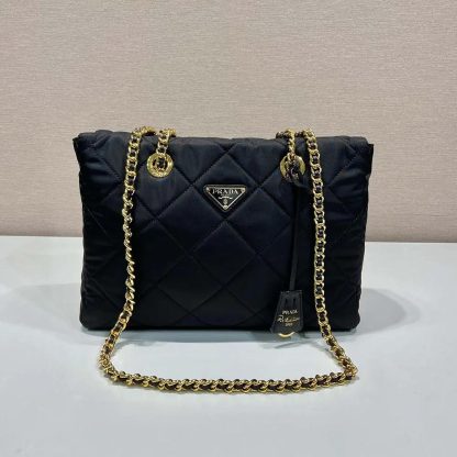 Prada Women Prada Re-Edition 1995 Chaîne Medium Re-Nylon Tote Bag-Black - 图片 3