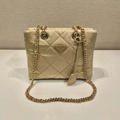Prada Women Prada Re-Edition 1995 Chaîne Re-Nylon Tote Bag-Beige - 图片 3