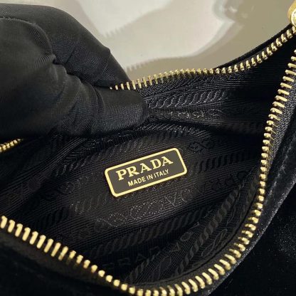 Prada Women Re-Edition Velvet Mini-bag-Black 1BC204 - 图片 8
